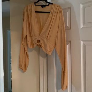 Puff long sleeve crop top